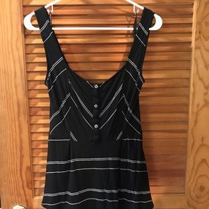 Black and white pinstripe blouse